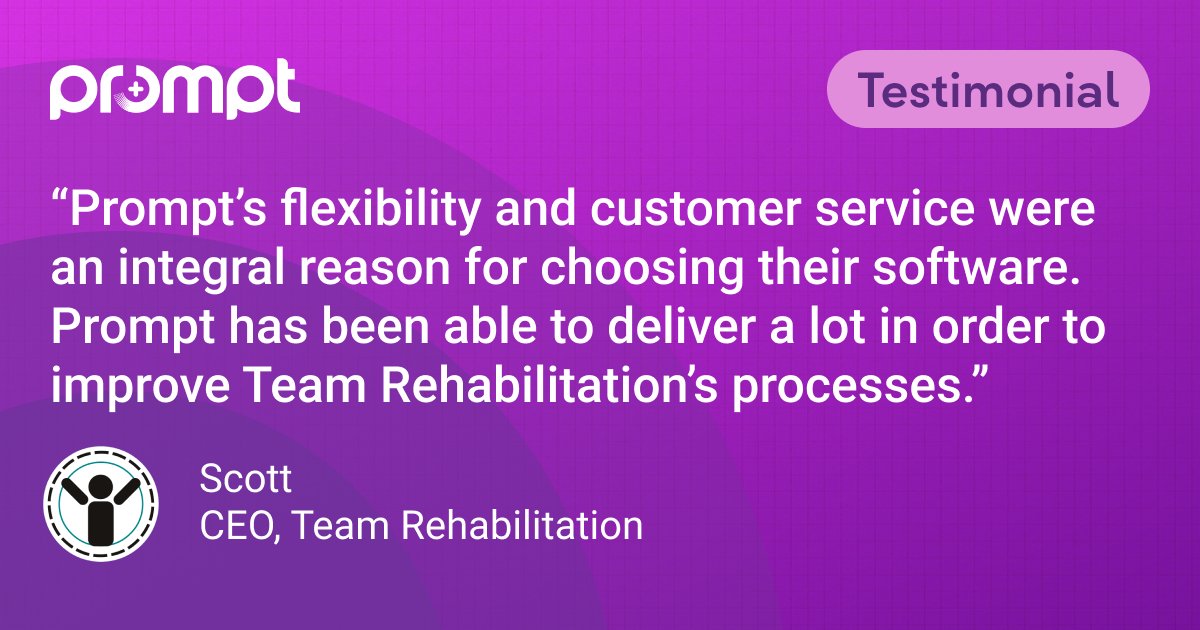 It's Testimonial Tuesday! Prompt takes pride in providing our clients unbeatable service along with powerful features that streamline many processes, saving time and allowing for a better patient experience. Thank you Scott for the amazing feedback!  #testimonialtuesday #prompt