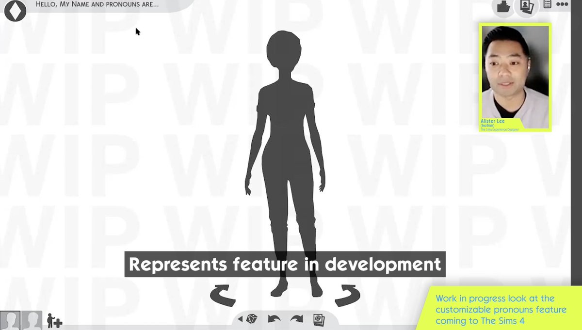 TheSimCommunity's tweet image. First look at the customizable pronouns feature coming to #TheSims4!