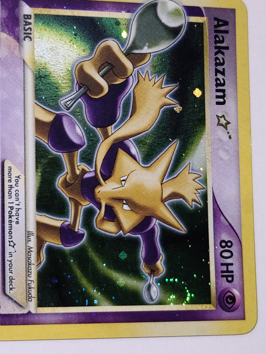 TheNerdDown's tweet image. Gonna be posting this awesome dude on ebay if anyone is looking for a Alakazam Star from Crystal Guardians for the set

This dude is minty with the swirl.