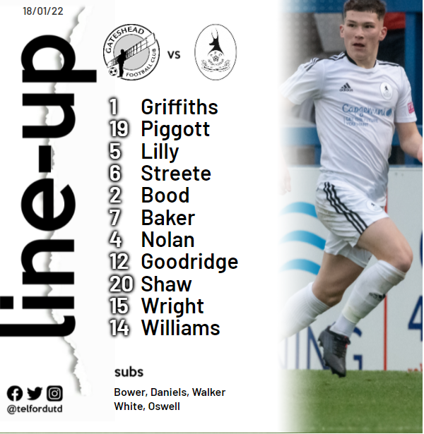 telfordutd's tweet photo. TEAM NEWS: Paul Carden makes six changes to the Bucks starting XI from the side that drew 1-1 at @ChesterFC on January 2nd, including 4 full debuts.
IN: Piggott, Streete, Baker, Nolan, Shaw, Wright.
OUT: White, Shotton (loan expired), Walker, Oswell, McHale, Daniels. https://t.co/9htFgRAhCV
