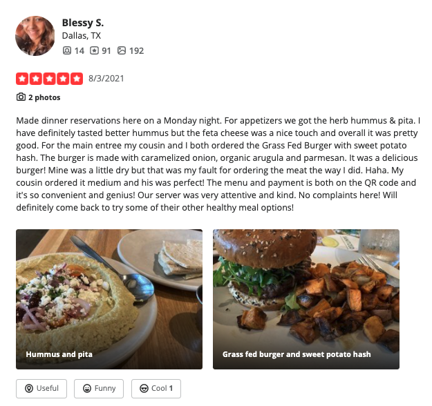 We love seeing guests truly enjoying the experience provided by our OneDine digital dining platform.  

Here is a review from a guest who was dining at <a href="/TrueFoodKitch/">True Food Kitchen</a>.

#digitaldining #restaurants #restauranttech #foodandbeverage #hospitality