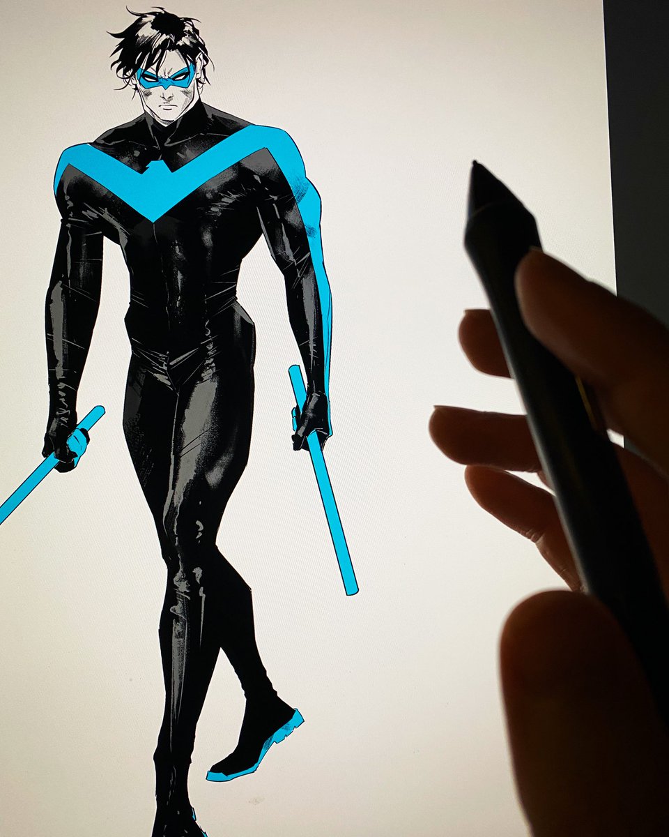 JorgeJimenezArt's tweet photo. NIGHTWING. Yes, Itโs very fun to work with the new Nightwing design by bro โฆ@Bruno_Redondo_Fโฉ , very synthetic and aesthetic. ;) https://t.co/0MGU5ooHij