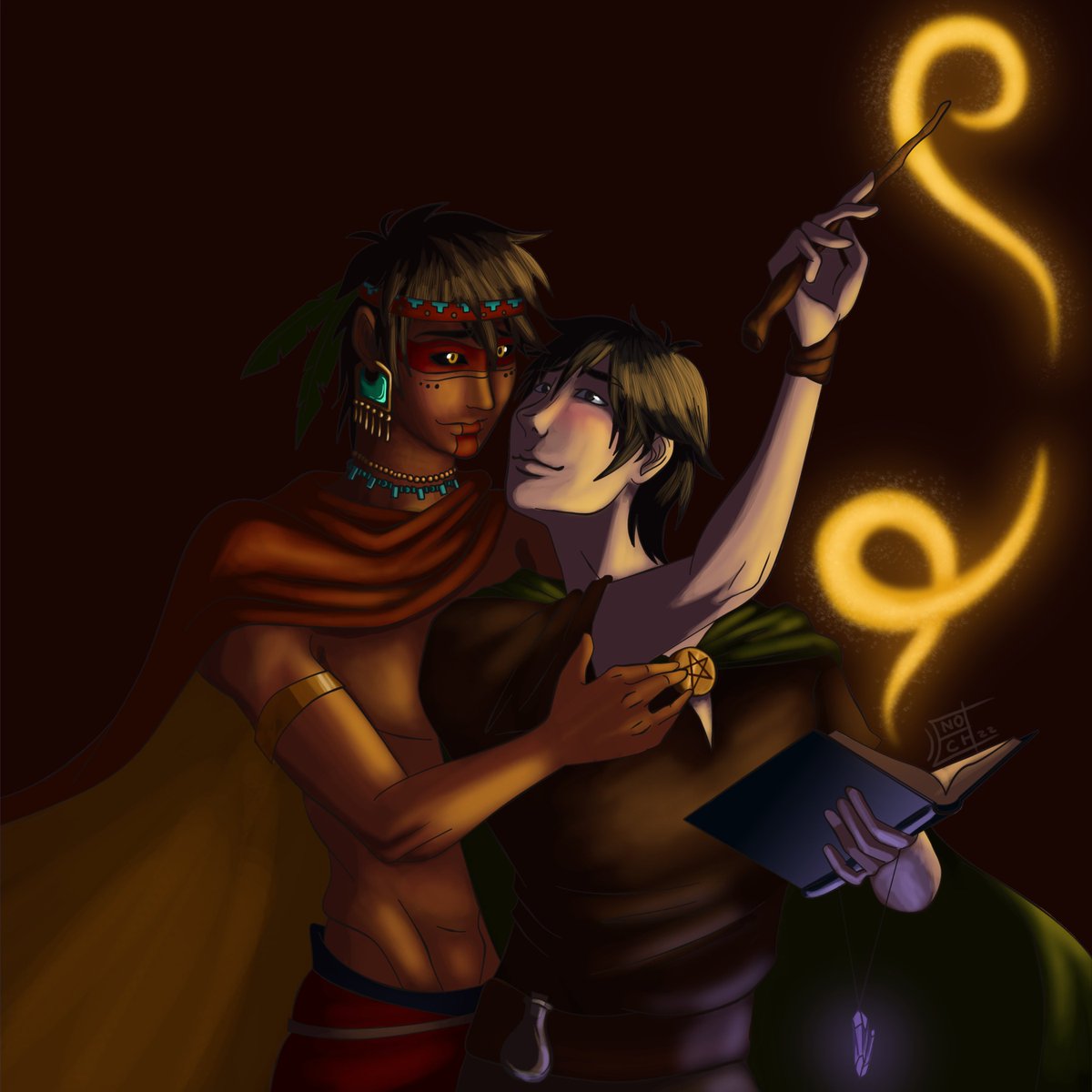 komorebi_jim's tweet photo. mas vale tarde que nunca #higuelweek2021 día dos: brujos, criaturas y hechiceros les traigo a Miguel chaman/nahual y Hiro brujo #higuel #hiroguel #hirohamada #miguelcoco #brujo https://t.co/xKANmbvFP8