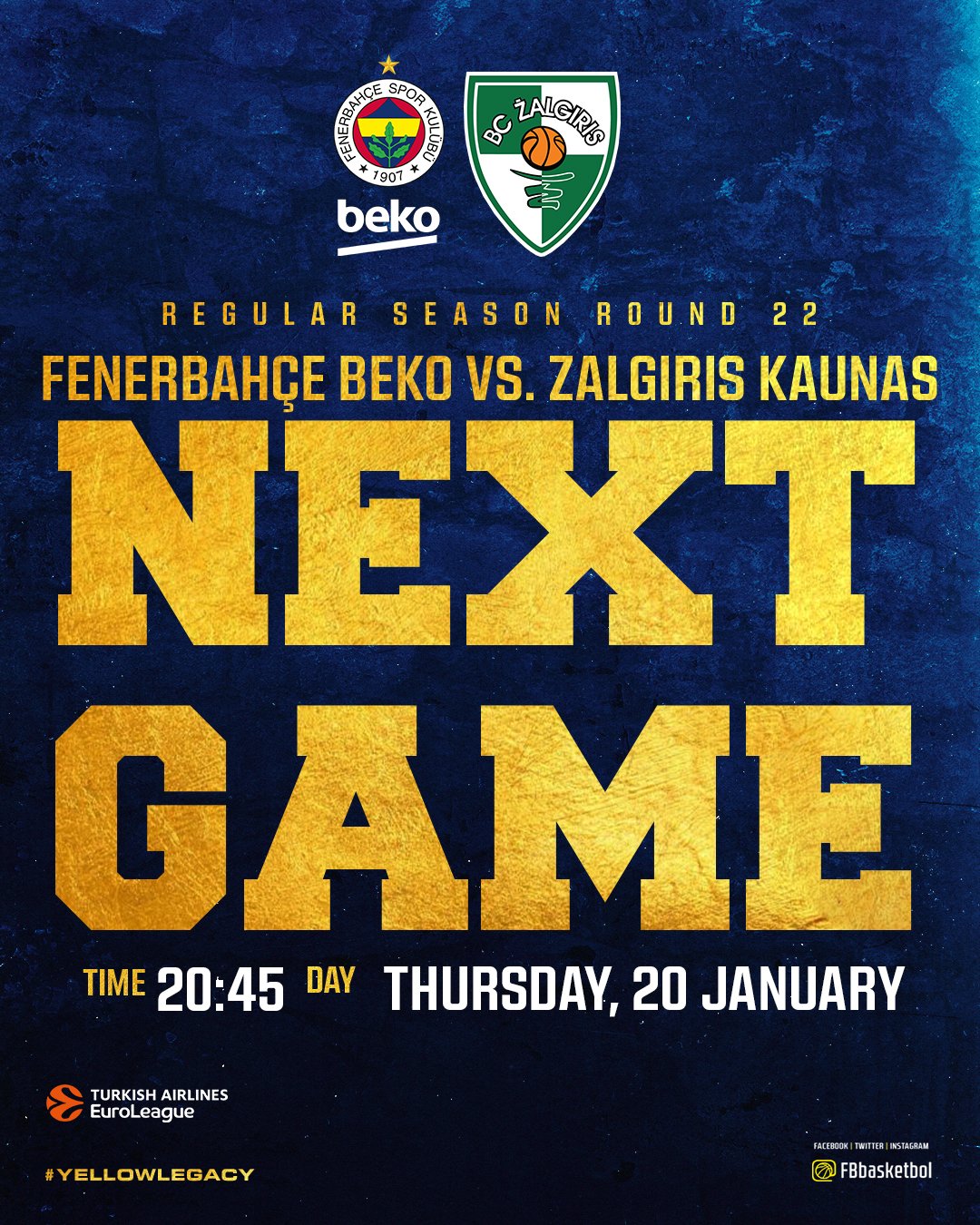 Fenerbahçe Beko'nun Sıradaki Maçı Zalgiris Kaunas İle