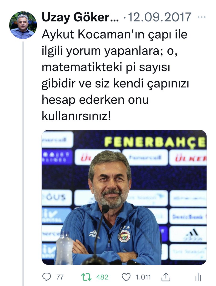 Geceye şu sözü bir kere daha yazalım. 

“Aykut Kocaman matematikteki Pi Sayısı gibidir!”