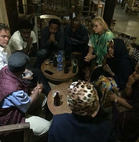 WitnessEritrea's tweet photo. #TB @GeorgeMasonU #studyabroad students engaged in conversation w Woldai Futur before our final meal in #Asmara #Eritrea. Hope you have some fascinating discussions today!

#development #un #sdg @wedigere #culture #food #discovereritrea @ScharSchool @masonglobal #talktuesday https://t.co/46a5QIaBwu