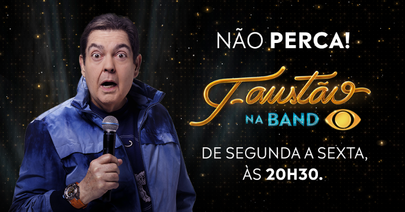 pgmdojoaosilva's tweet photo. Tá acontecendo minha gente! O Faustão está de volta à Band e a alegria de volta à TV. Assista de segunda a sexta, às 20:30. #faustaonaband