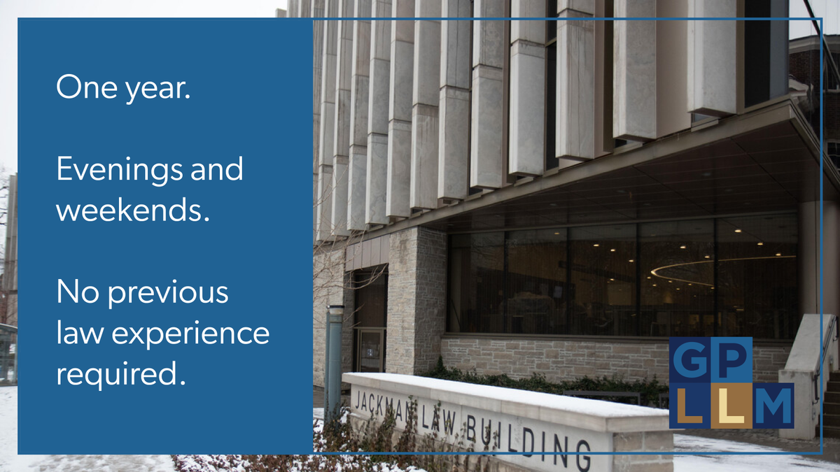 UTLawGPLLM's tweet photo. Professionals looking to gain a deeper understanding of the law choose the #GPLLM. A one-year executive Master of Laws program from the top law school in 🇨🇦. Outstanding faculty and a prestigious network of alumni. Schedule a conversation to learn more. https://t.co/M7sZsv7FOW https://t.co/K8DFeAjspA