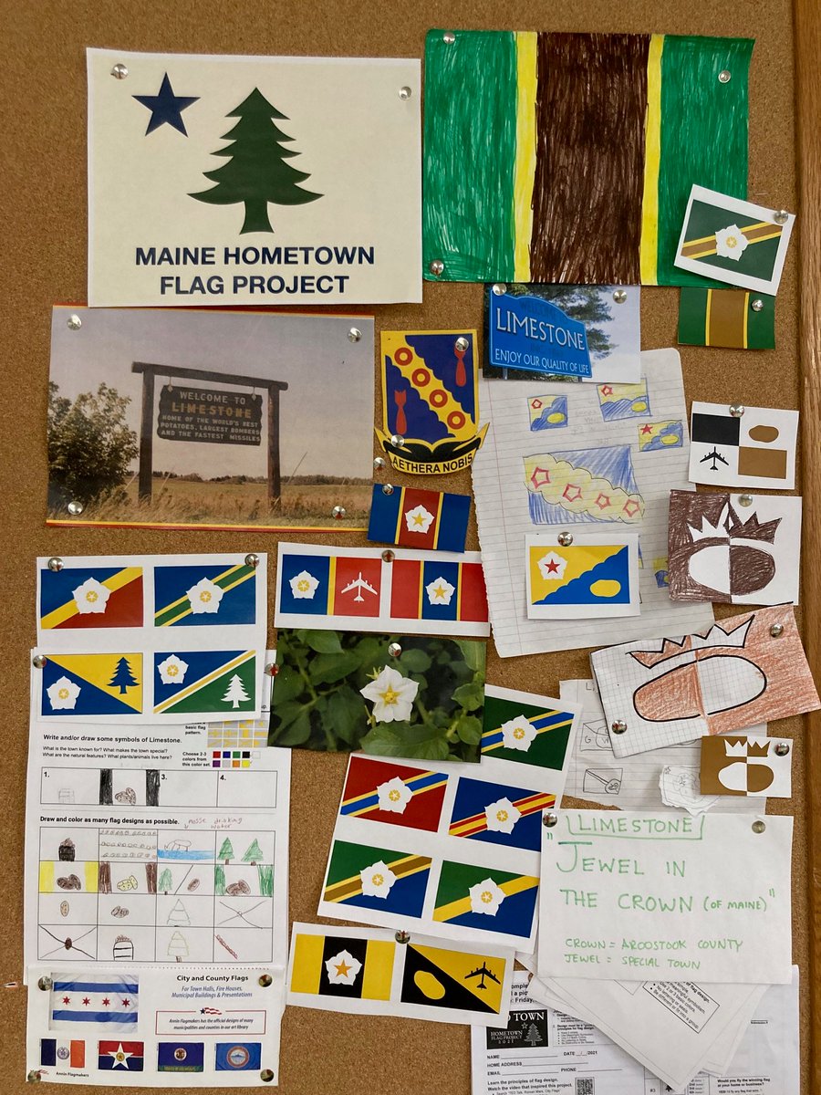 ME_hometownflag's tweet photo. Idea wall for #LimestoneME flag designs.
Build a team. β
Get local govt. support. β
Share project/rules and ask for designs. β
Teach design principles to students (and ask for designs).β
Feedback, judging, and re-designs. β
Final judging by town. β
Make it official. β https://t.co/AuQAMhML5M