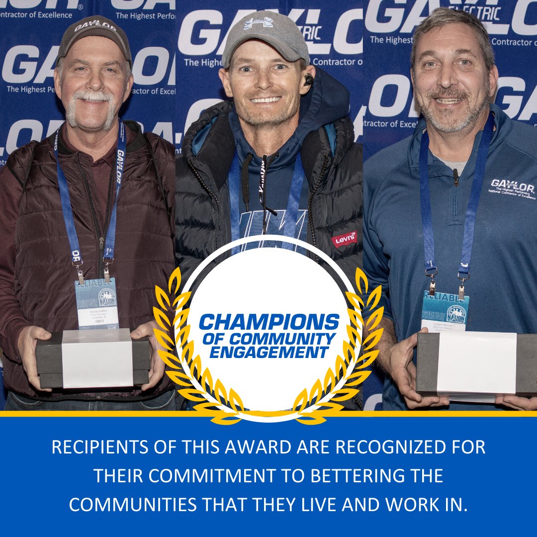 gaylorelectric's tweet photo. Congratulations to our Gaylor Electric 2022 CHAMPIONS! These individuals were recognized as Champions for their exceptional performance in Innovation and Community Engagement. Join us in congratulating these high performers on their outstanding work!
#HighestPerforming https://t.co/bTHCbYFwIG