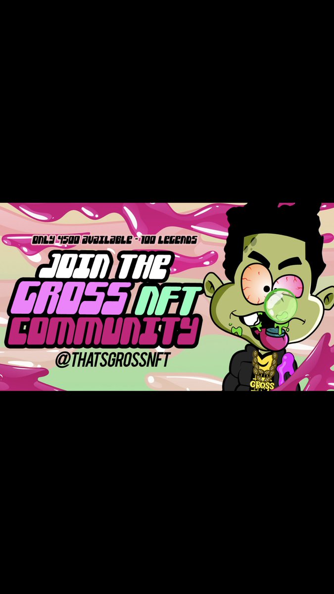 DroBrown2's tweet photo. @jf_nft 🗣Minting is live‼️ Only 100 matic to become a @ThatsGrossNft holder. Do not miss out! Join the discord now for all information. https://t.co/Kch9Ex6sAu https://t.co/OSCwLkFdzX