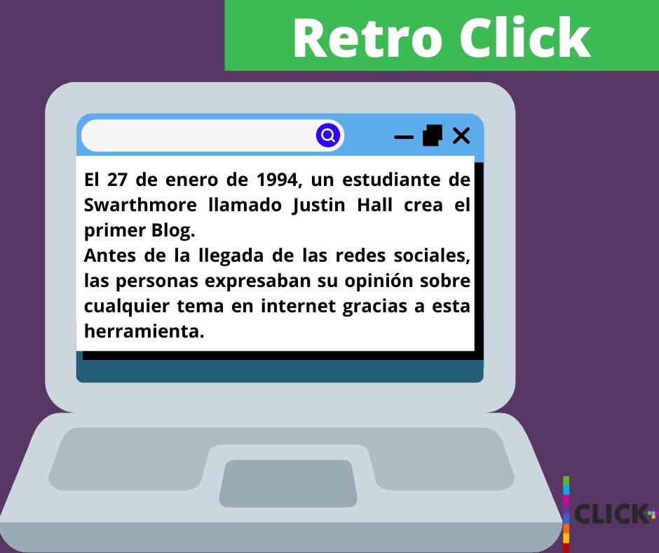 clickymasSC's tweet photo. Antes de la era #Facebook, existían los #Blogs, lugares en donde la gente compartía su opinión acerca de cualquier tema. Es momento en #RetroClick de hablar de ellos y de la primer persona que escribió uno. 
#DaleClick 😉. https://t.co/CPf0uZPzPo
