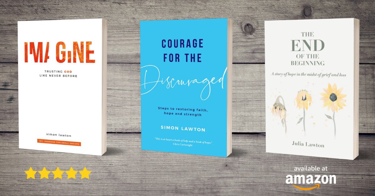 simonlawton's tweet photo. If you've read one of our books @1JuliaLawton - an Amazon review 🙏 would make a massive difference! Thanks in advance!

#faithwriter #christianauthor #imaginebook #courageforthediscouraged #christianity #dailydevotional #christianinspiration #christianliving #christianbook https://t.co/77mBtgQ0bn