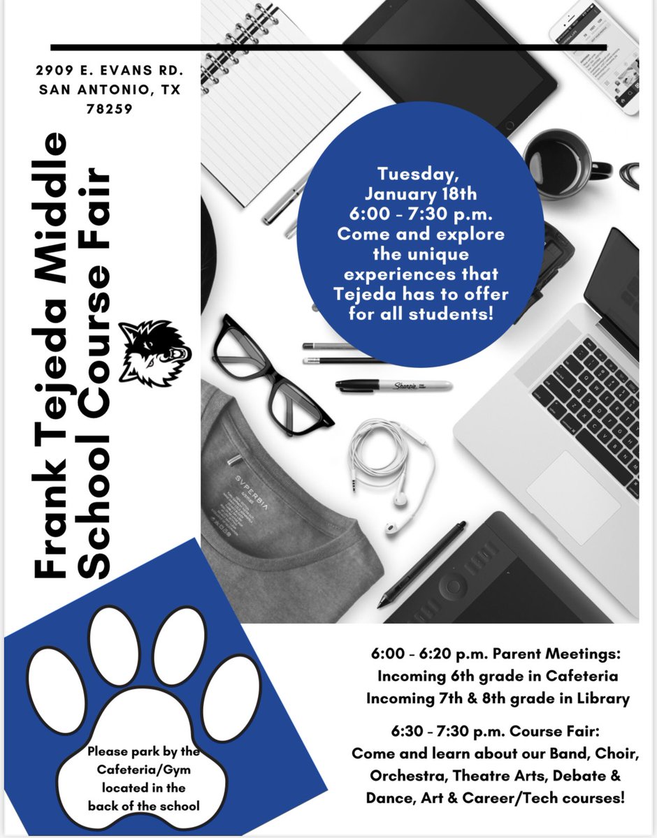TejedatW's tweet photo. Don’t forget we have Course Fair tonight! We have a small change and all will meet in the Cafeteria! #RootedTejeda #CourseFair https://t.co/uFXnUVjfev