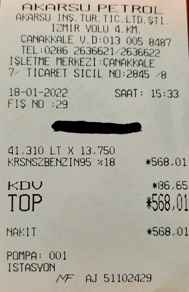 aksiklidede's tweet photo. Her hafta rutin akaryakıt gideri saygılar #ekspertizdeyolucreti https://t.co/pn5VZ9wmJk