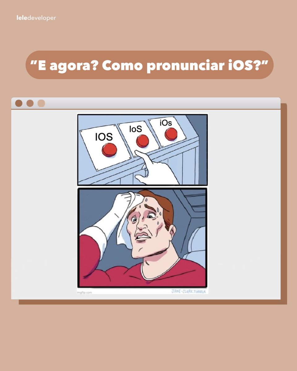 leticiafaleia's tweet image. Como você pronuncia iOS? Eu falo AI-Ô -ÉSSI 😹

Fonte do meme: @_ios_memes

#iosmeme #memeios #desenvolvimentoios