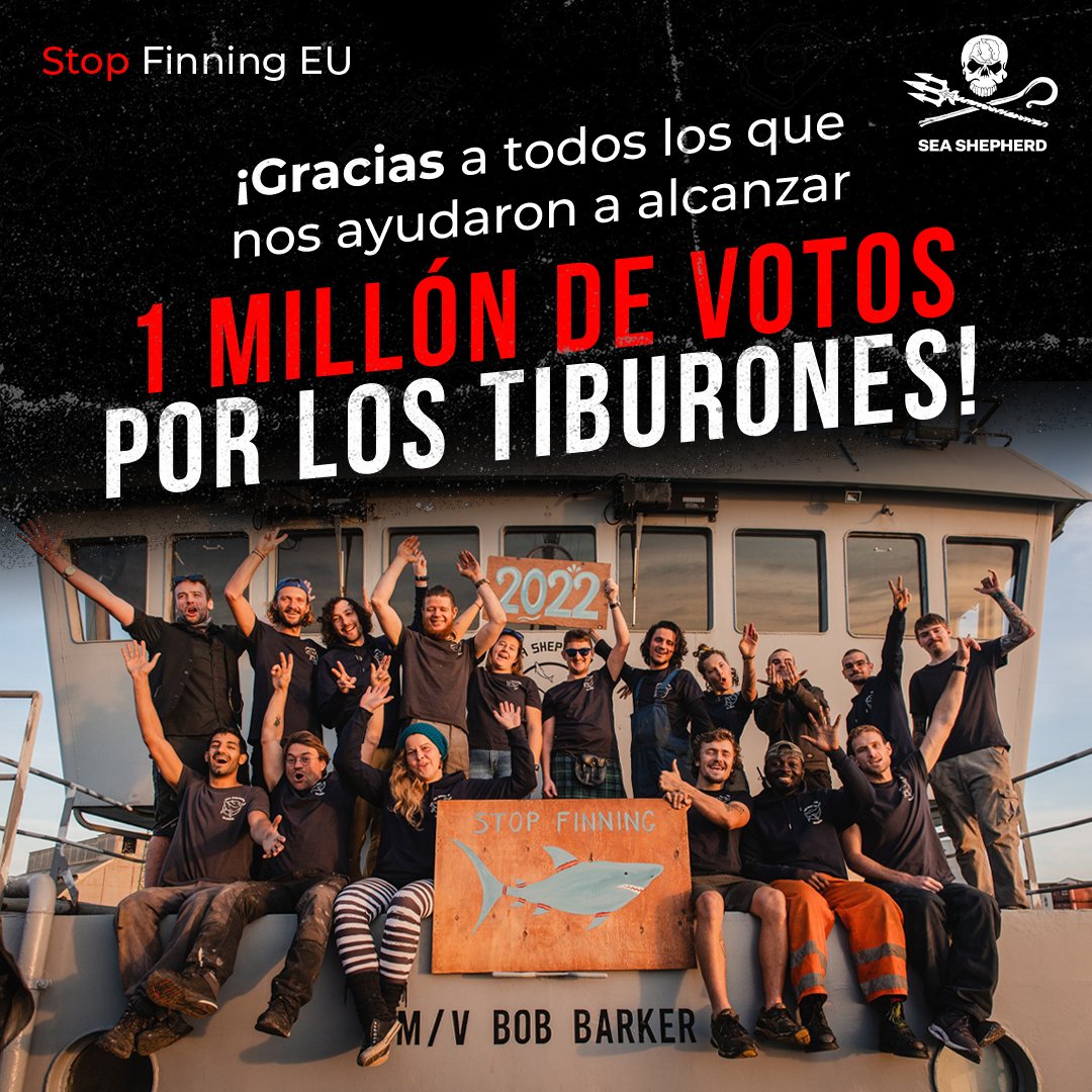 ¡LO LOGRAMOS, 1 MILLÓN DE VOTOS! La Iniciativa Ciudadana para prohibir el aleteo de tiburones en la UE será presentada en una audiencia pública en el Parlamento Europeo. 

Si tenes cudadanía europea o conoces quien la tenga, se puede votar hasta el 31/01  
bit.ly/StopFinningEU