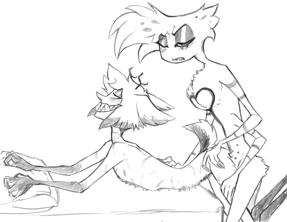 squidywardo's tweet photo. so here's three sketches, one of them being the previous one 'finished.' kiss + tentacle thing i spent too long on for it to look so bad LOL. anyways- ... #radiodust #hazbinhotelnsfw #hazbinhotel https://t.co/eH9j8ptpCm