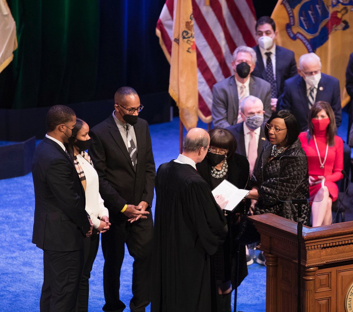 GovMurphy's tweet photo. For countless young women and girls of color, @LtGovOliver is an example that there is no hill you cannot climb.
I am incredibly lucky to have her as my partner in governing. #InaugurationNJ https://t.co/wxqg1RkVLL