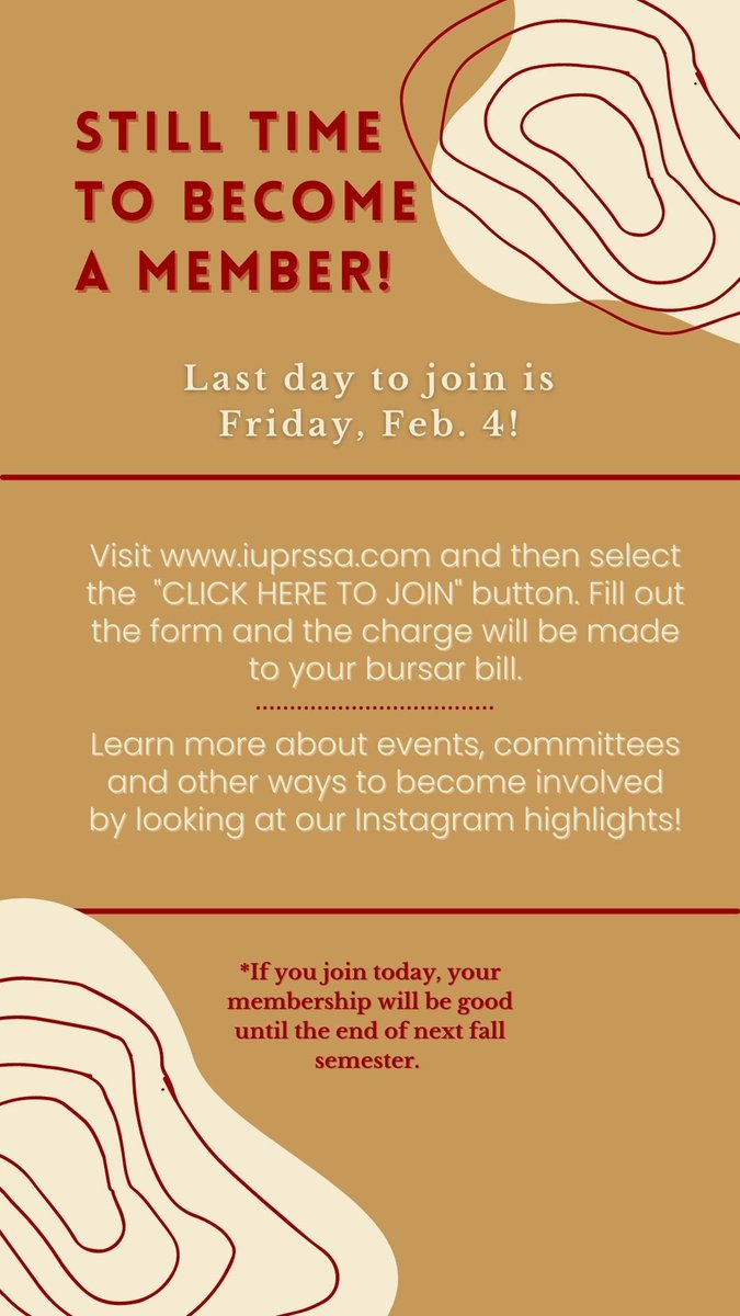 Join PRSSA at IU today! Our spring membership is open till Feb. 4.