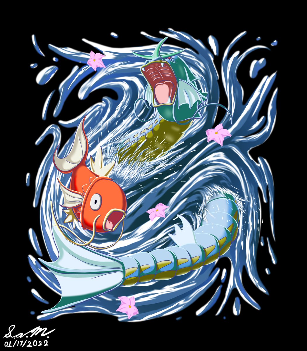 Samhat231's tweet photo. Gyarados commission done last night!
Gonna add this to Redbubble in the future.
#pokemon #gyaradose #magikarp #illustration #drawing #water #fish https://t.co/GYa6RH3YSW