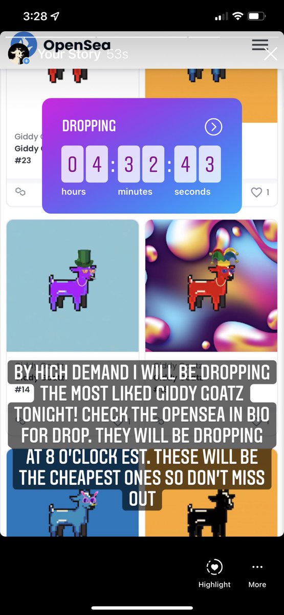 Giddy_Goatz's tweet photo. @garyvee The most liked Giddy Goatz will be dropping tonight at 8 PM Eastern. I will be dropping the 2 with the most likes. The rest will be available on 1/24. Go like the ones you want in my bio. 

#NFTCommmunity #NFTs #NFTCommmunity #NFTs #nftart #NFTGiveaway #NFTdrop #NFTGiveaways https://t.co/25rcGzLumx
