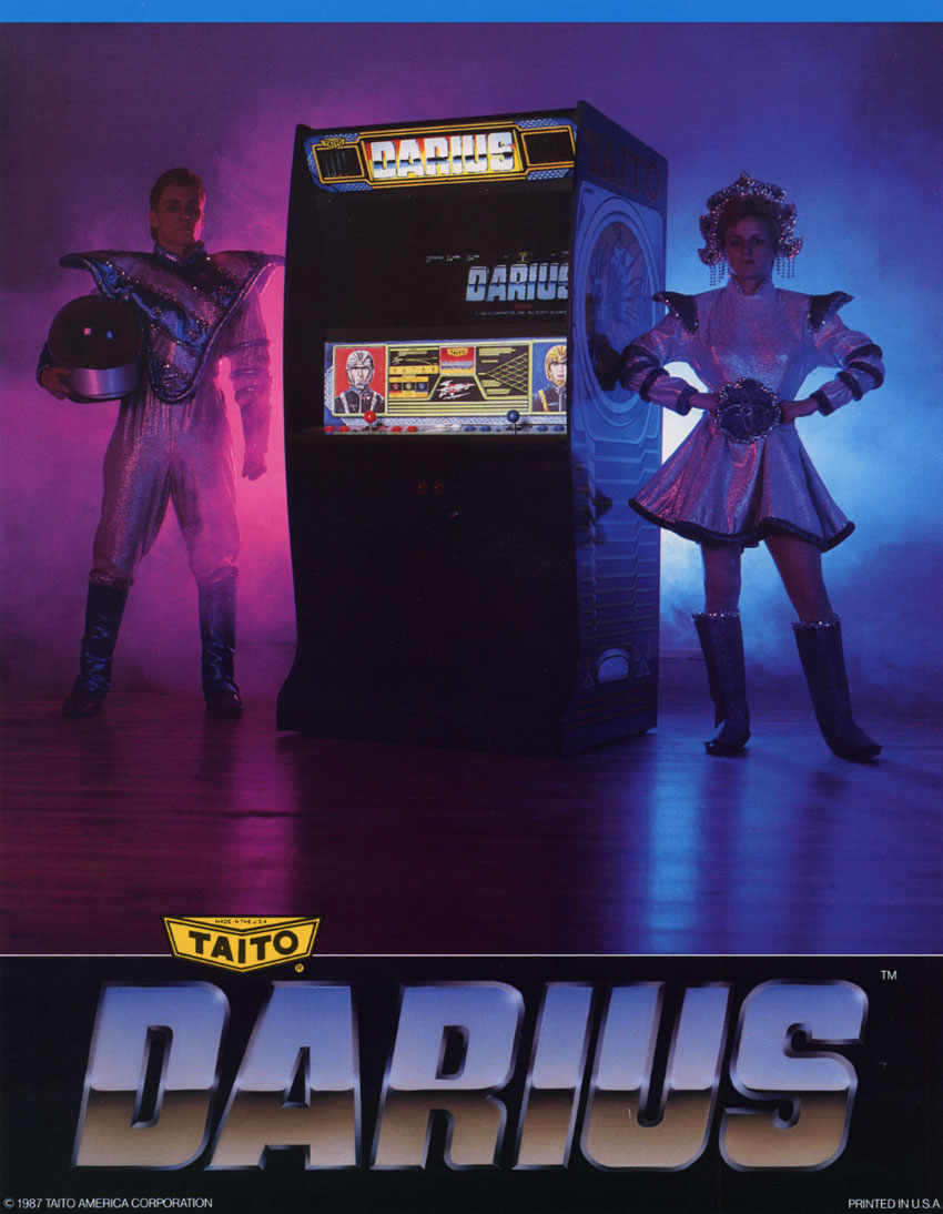 Taito's Darius is 35 years old this month. This massive, triple-screen coin-op impressed players of yore with its excellent sub-aquatic themed graphics and terrific soundtrack, and went on to spawn numerous sequels and remakes in both home and arcade form. Great game!