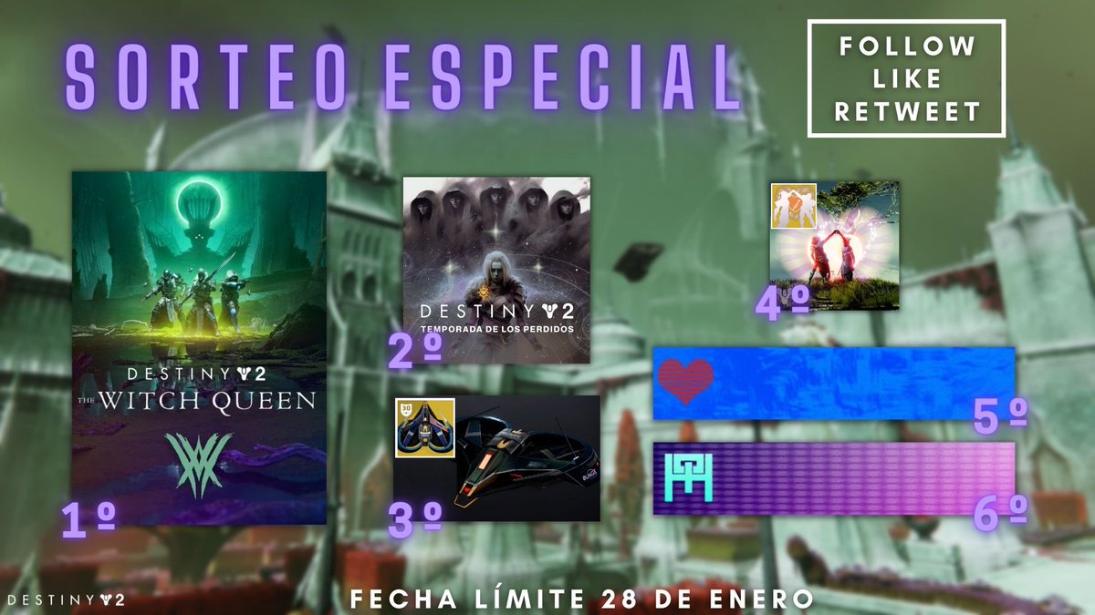 TheWildGamer95's tweet image. 🎊¡NUEVO MEGA SORTEO!🎊

🎁HABRÁ 6 GANADORES:
🥇DLC: LA REINA BRUJA✨ 
🥈TEMPORADA 15✨
🥉ALTRUX PURA MK1
🎖HI-5 HEART (Gesto)
🎖PROPULSOR DE ARCO
🎖TRACCIÓN MIDAS

✅Requisitos:
1️⃣️Sigue a @tsubanechan, a @Ryusuri y a @TheWildGamer95 
2️⃣RT🔁y Like💖

Finaliza el 28 de Enero⏰