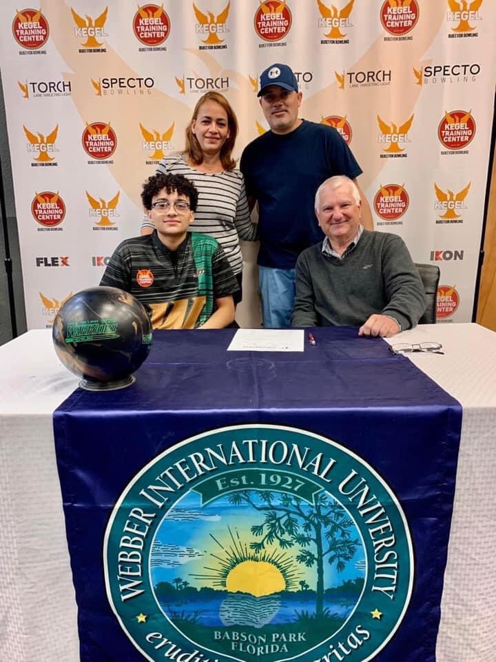 Congratulations to Senior Bowler Edgar Burgos on signing his NLI with Webber International University. #SaintsPride ⚜️🎳