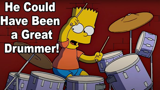 Bart Simpson's drumming career was tragically short. Check out my take on it here - https://t.co/SwyMT7kr6K<a href="/tag/drums"class="tags"><span>#drums</span></a><a href="/tag/drummer"class="tags"><span>#drummer</span></a><a href="/tag/snare"class="tags"><span>#snare</span></a><a href="/tag/drumlife"class="tags"><span>#drumlife</span></a><a href="/tag/drumming"class="tags"><span>#drumming</span></a><a href="/tag/marchingband"class="tags"><span>#marchingband</span></a>