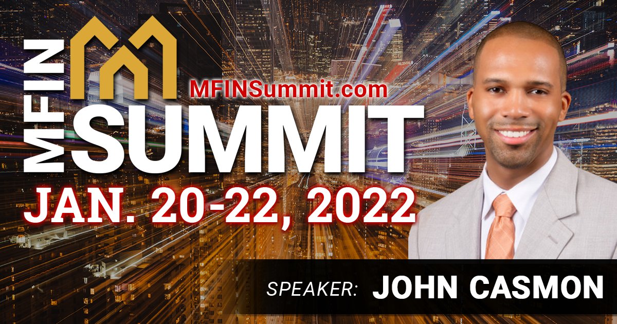 We are excited to announce that John Casmon will be speaking at the #MFINSummit this January!

For more details and to get your ticket, please visit mfinsummit.com.

#multifamilyinvesting #multifamilyinvestornation #realestateinvesting #apartmentinvesting