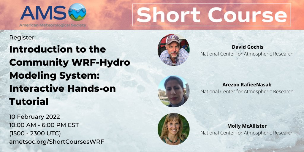 ametsoc's tweet photo. Register now for this upcoming AMS Short Course! Participants will gain experience with hands-on model configuration and execution and run experimental model simulations and comparisons with a prepared example test case. Registration closes February 7th. https://t.co/ApxNOv6dBI https://t.co/4L2gIyvLCy