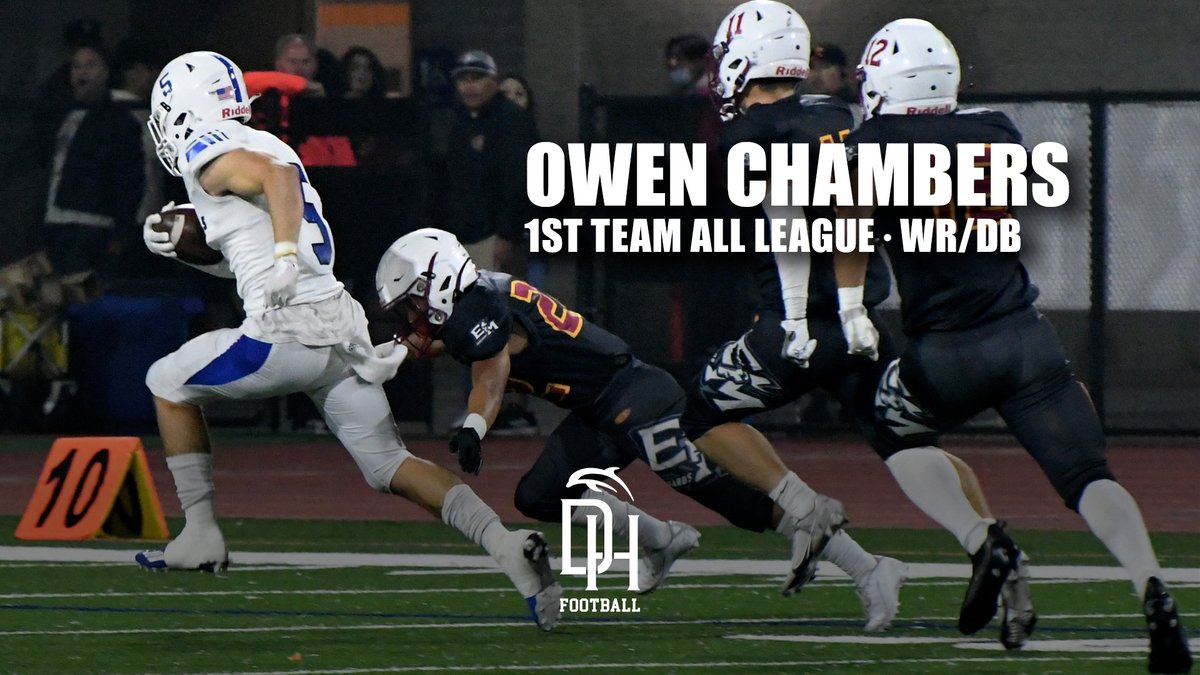 Our record breaking wide receiver....Owen Chambers!
- Most receiving yards in 1 game/1 season = 251/1197
- Most TD receptions in 1 game/1 season = 4/15
- Most yards per catch in 1 game/1 season = 37.2/27.8
- 1st Team All League
<a href="/OwenCha16498928/">Owen Chambers</a>