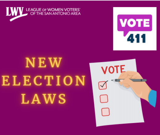 New election laws are in place for the March 1st, 2022 Primaries. LWV Texas will provide tips to help with some of the new laws that impact Texas voters. 
When: Jan 18, 2022 12:00 PM Central Time (US and Canada)
Register in advance for this meeting:
ow.ly/6HHo30s7GKk