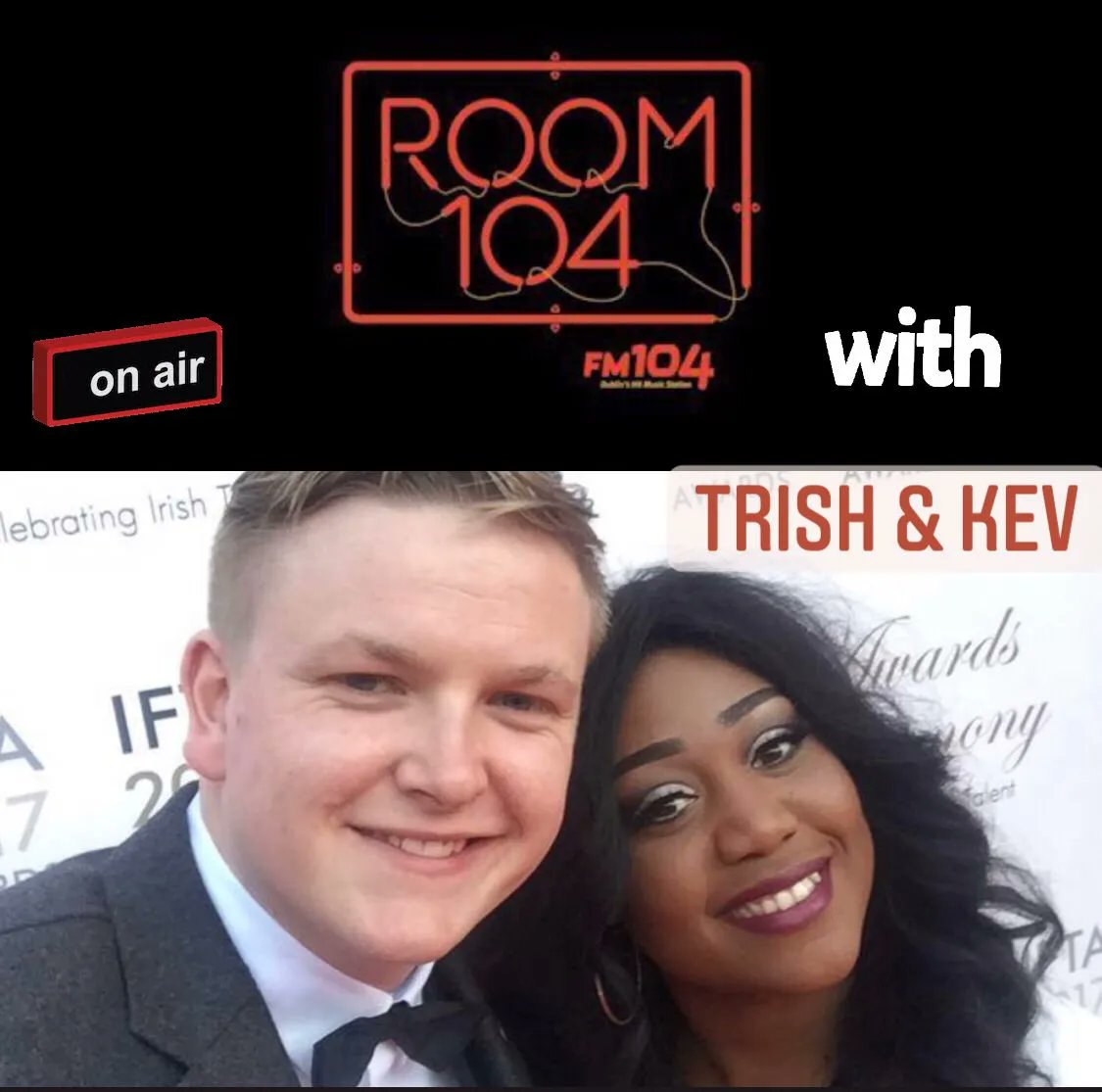 _room104's tweet photo. Tonight on Room 104 with Trish &amp; Kev
🚨 “I was Jailed for attempted at 18”
🎵Pokerface with @Sello_ire 
😧 Using semen as face cream for glowing skin 

Live at https://t.co/cCndW8fEz2 https://t.co/HQPX9rGwE7