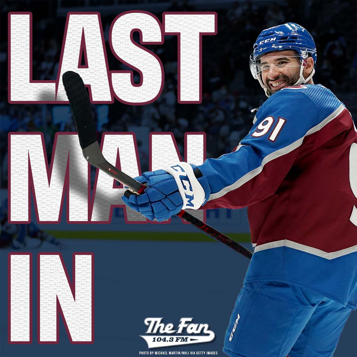 DenSports1043's tweet photo. #Avs forward Nazem Kadri will join his teammates Nathan MacKinnon and Cale Makar, along with head coach Jared Bednar, in this year's #NHLAllStar Game as the winner of the #LastManIn vote | #GoAvsGO #MakeVegasNazty https://t.co/n3LX0AwwvB
