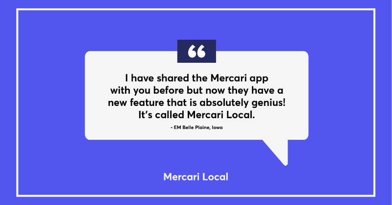 mercari_app's tweet photo. Have you tried Mercari Local yet? Let us know in the comments! #MercariLocal #LocalSellers #MercariSellers #Testimonials #HappySellers #MercariReviews