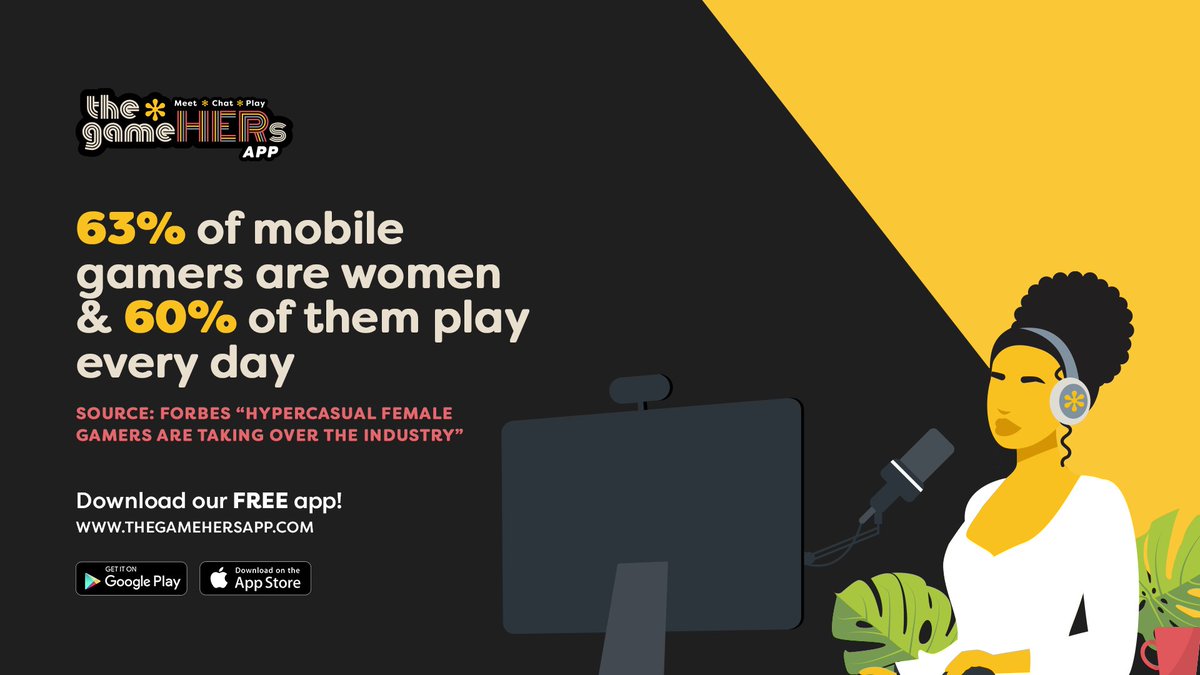 thegamehers's tweet photo. Did you know that 63% of mobile gamers are women & that 60% of them play every day? 📱🙌
Find other women to game with in a hate & harassment free space on #TheGameHERs app!
Download our FREE app:
Apple: https://t.co/bnWCX4XcwR
Google: https://t.co/QqfoDf7xAm
#MeetChatPlay https://t.co/YRuSYRp9Qj