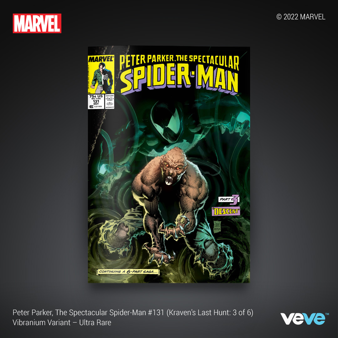 veve_official's tweet photo. #KravensLastHunt, Part 3 of 6! Get a closer look at the VeVe Exclusive Rare &amp; Ultra Rare covers by Philip Tan &amp; Brad Anderson for @Marvel’s Peter Parker, The Spectacular Spider-Man #131 🕸

Drops Wed, 19 Jan at 8 AM PT in blind box format: https://t.co/J2vZPDn4hh

#MARVELxVeVe https://t.co/qirL5eeWO6
