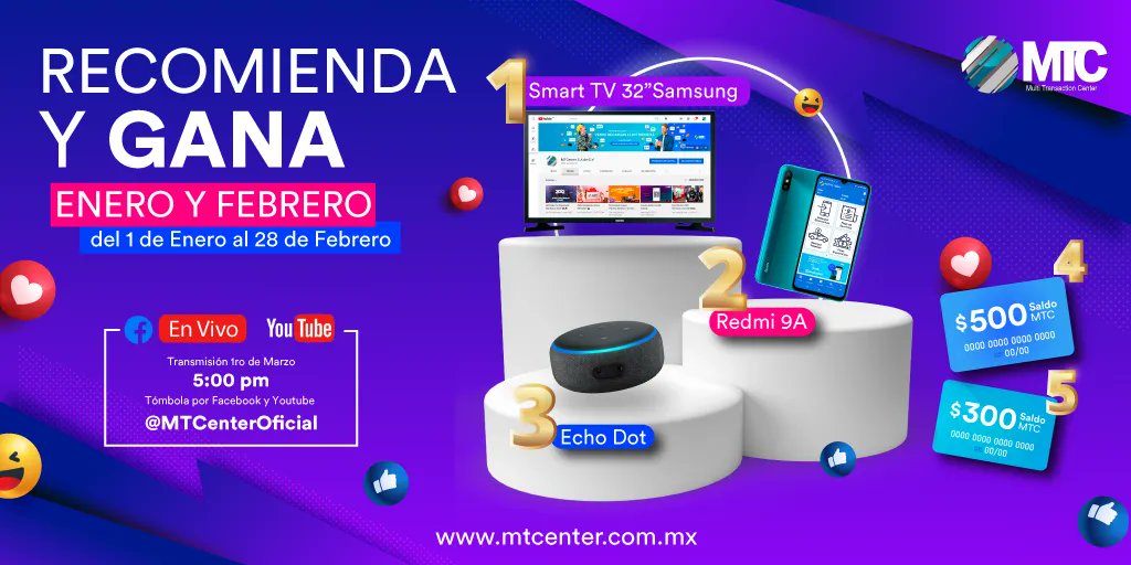 MTCenterOficial's tweet photo. ¡Recomienda y gana fabulosos premios, vendiendo recargas con MTCenter! 🤑

Consulta las bases en: https://t.co/LGH75F1tBi https://t.co/nncJicaIZ4