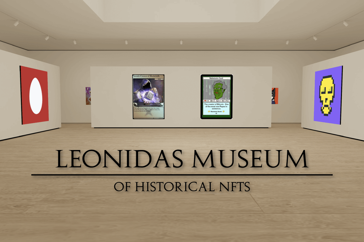 LeonidasNFT's tweet photo. Leonidas Museum of Historical NFTs is now open! 🎉

A collection of historically significant NFTs from Ethereum, Bitcoin, and Namecoin.Inside you will find relics dating back to as early as 2014. Together these NFTs tell a story of innovation.

👉 https://t.co/i1EE0QlJj6 https://t.co/QuAyFruUs8