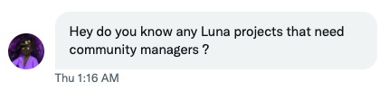 thejpeglord's tweet photo. Got this message in my DM.

I absolutely LOVE seeing people hustle like this.

The best think to do if you are new to NFTs is to roll up your sleeves and contribute/be a builder.

You will learn, build your network, gain respect from your peers which = profit.

CC: @CDeCollibus https://t.co/Znoc6fBSwW