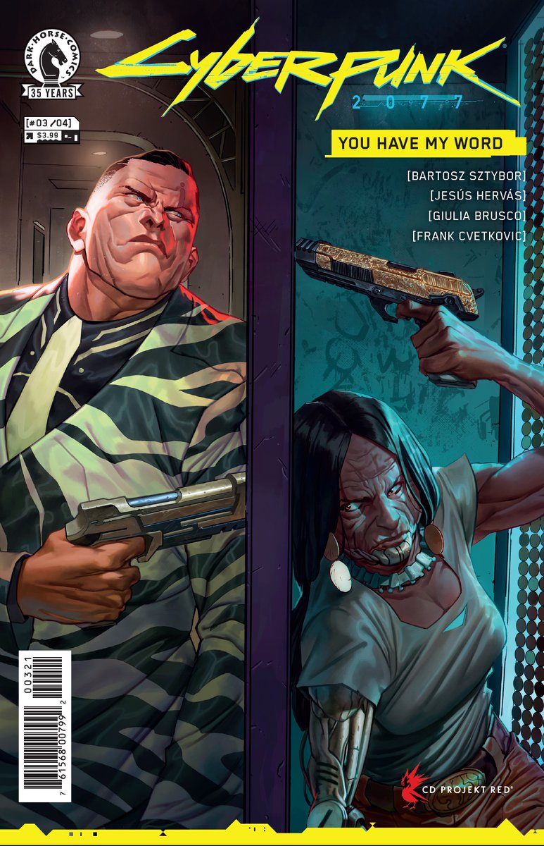sztybor_writes's tweet photo. Cyberpunk 2077: You Have My Word #3 hits the shelves  next week, January 26th so here's the amazing variant cover by @De_Latorre with colors by @clonerhfield! https://t.co/cQyhNDq17j