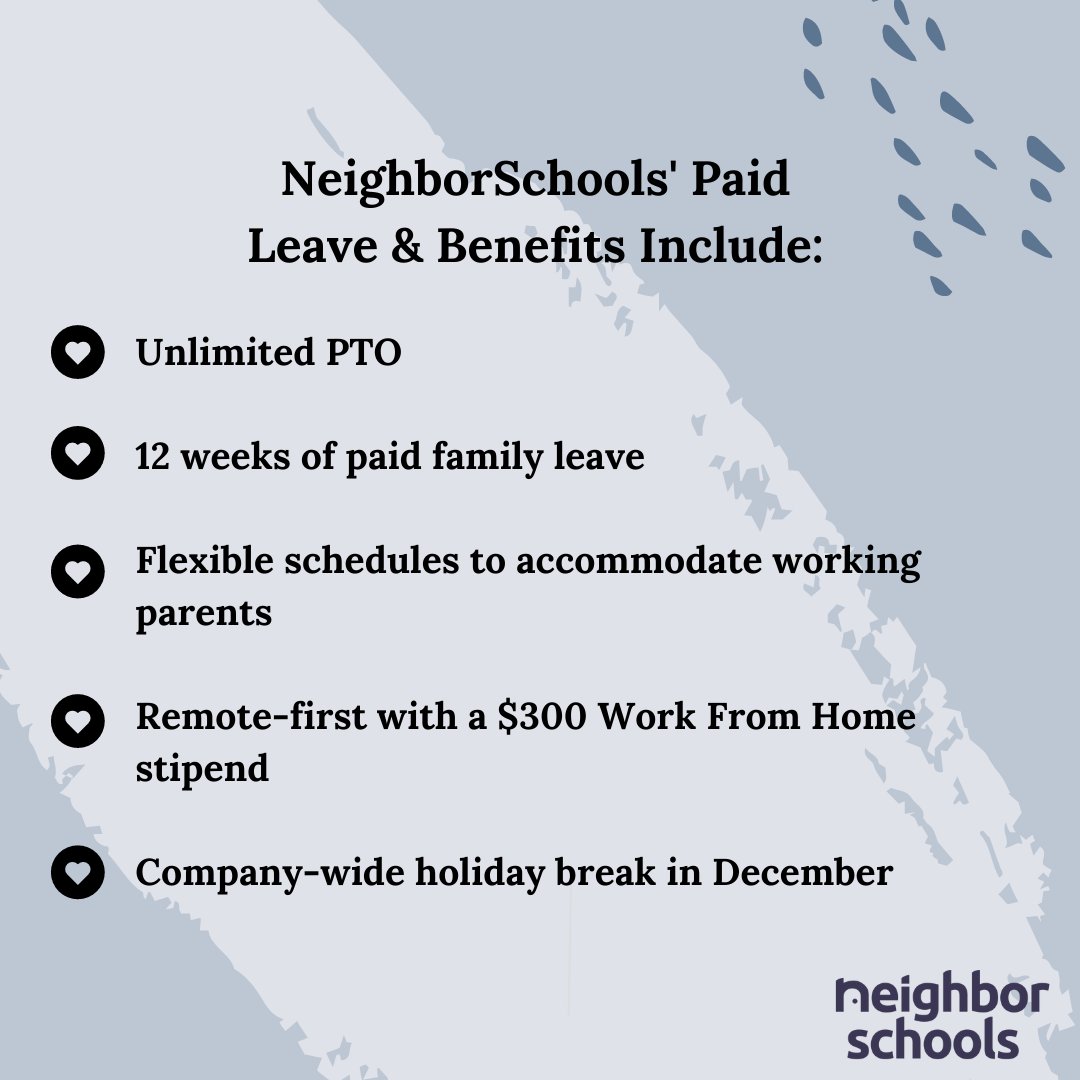 Now it's our turn!✨

Shoutout to @theSkimm for inspiring transparency and action around paid leave👏 At NeighborSchools, we're proud to offer comprehensive paid leave to support and empower our team throughout their parenting journeys. #ShowUsYourLeave