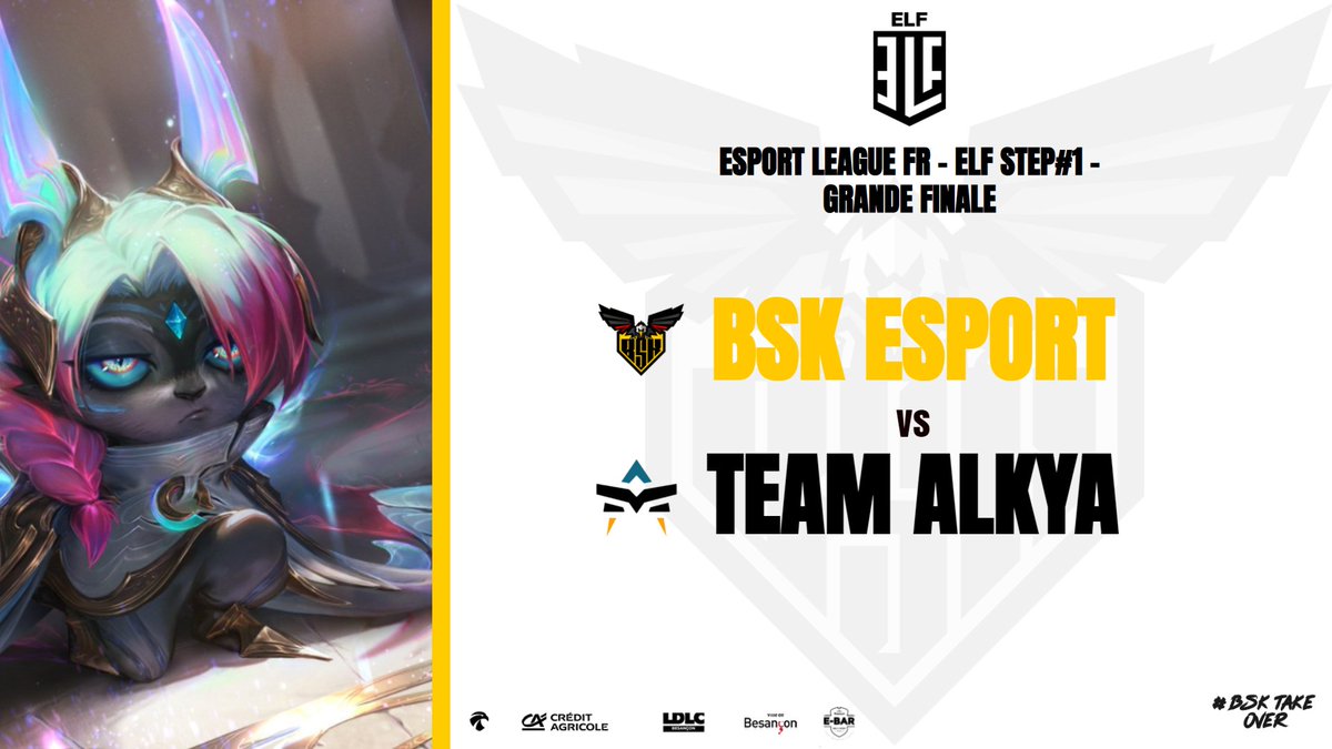TeamBSK_'s tweet photo. 🏆 @EsportLeaguefr2 - #ELFStep

Grande Finale en best of 3 face à @TeamAlkya.

C'est maintenant en direct sur @eSportTVN ! 🦅

📺: https://t.co/2X53KWfgu0

#BSKWIN #RiseUpToTheSky https://t.co/wT11MjcOAL