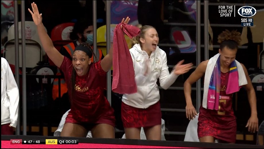 TheNettyLife's tweet photo. Eboni Usoro-Brown = all of us throughout this series
😂😂

Showing absolutely no regard for our sleeping family members as we cheer on the netty in the early hours of the morning.

📷: @fox_netball #QuadSeries #netball https://t.co/BcRFJeZwFC