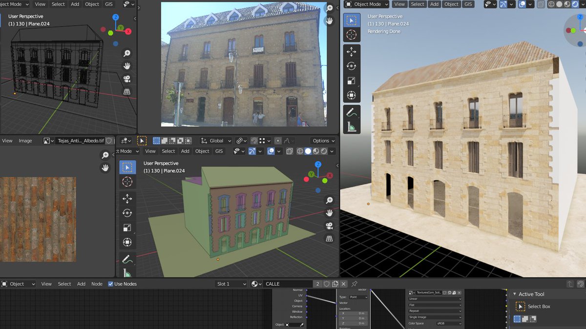 Este edificio no es tan antiguo, pero da comienzo a una de las calles principales de #Ubeda. ¿Sabrías ubicarlo?
Seguimos con #blender en la #reconstruccion #virtual de la ciudad.
Desde el pequeño planeta de <a href="/ub3da/">ub3da.es</a> 
#metaverse #metaverso #3d