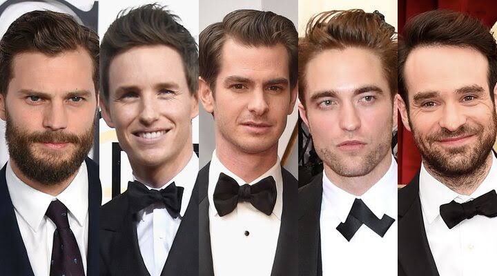 (left to right) Jamie Dornan, Eddie Redmayne, Andrew Garfield, Robert Pattinson, Charlie Cox