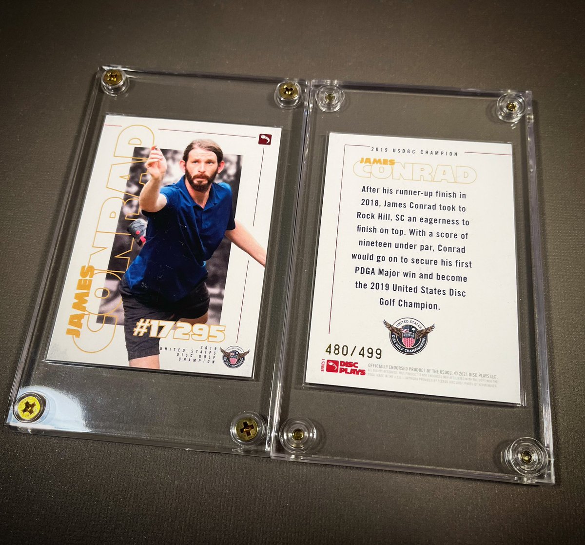 BrixtonDiscGolf's tweet image. These DiscPlays James Conrad disc golf cards are some of my favorites out there today. You can only get one by ordering a DiscPlay and there are only 499 made. Grab them while you can! #DiscGolf #DiscGolfCards #DiscGolfCollectors