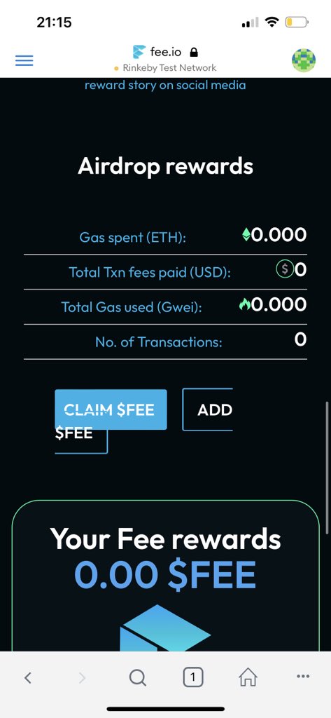 Ricky0852's tweet photo. @FeeToken Keeps showing up as 0 https://t.co/5hS1gM5D8f